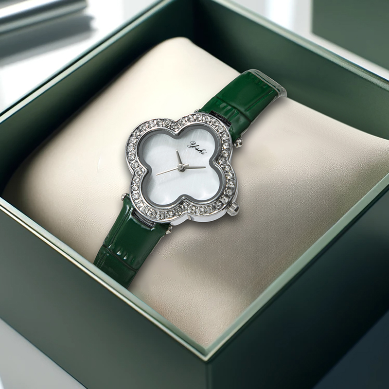 Luxury Ceramic Watch - A women's modern minimalist four-leaf clover