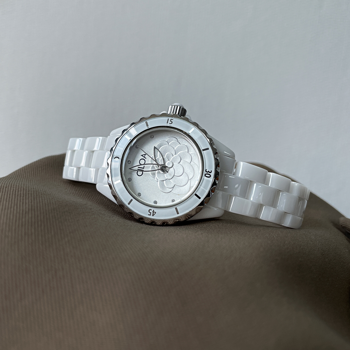 Luxury Ceramic Watch - Camellia watch 2025 new women's white