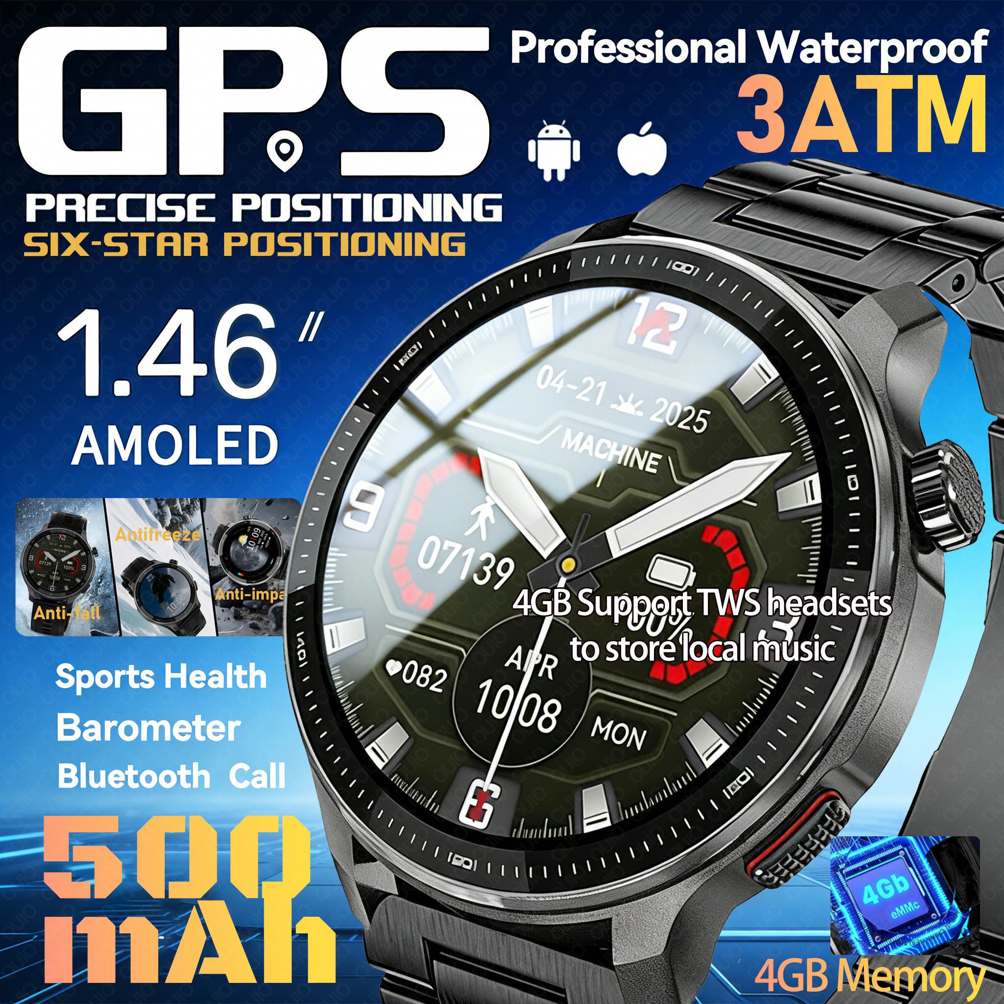 Smartwatch Professional Watches For Men - 2026 New GPS Smart Watch Super