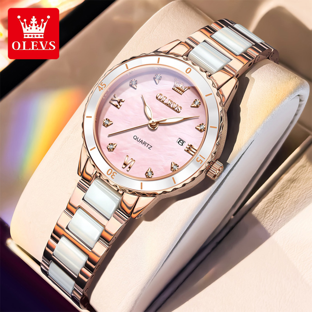 Luxury Ceramic Watch - OLEVS 9985 Elegant Women Watch Fashion