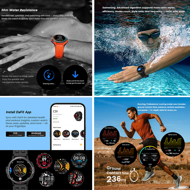 NEW 6-Axis Gyroscope Military  - Smartwatch Timex Watches For Men ulasan dan harga
