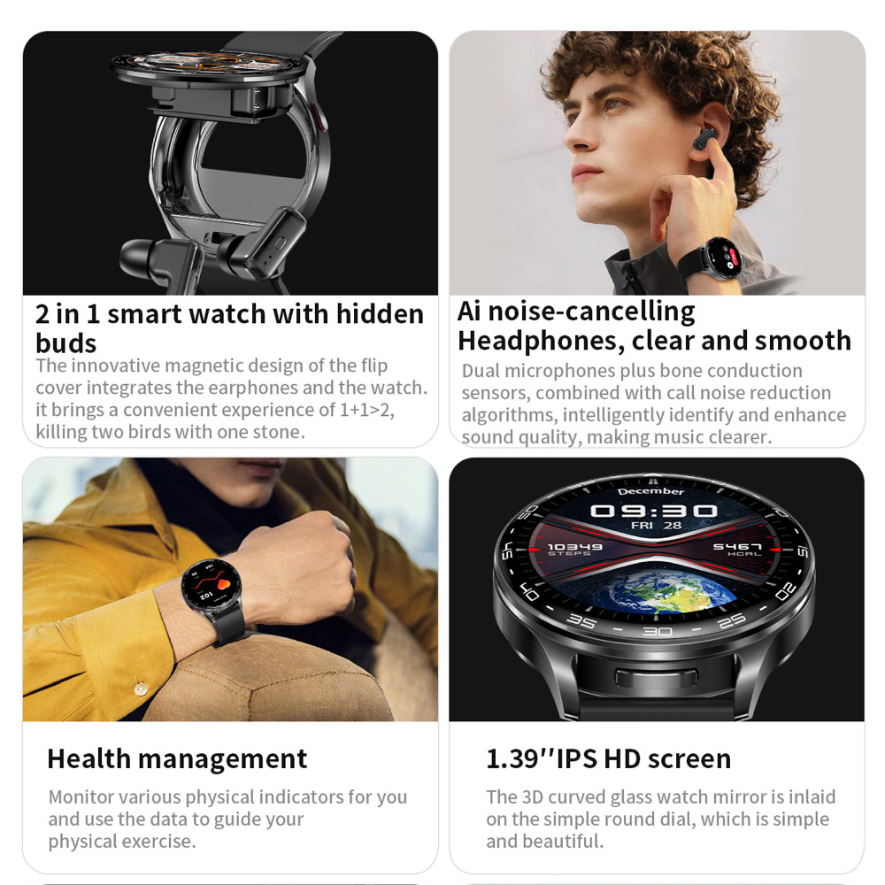 2 In 1 TWS Headset Smart Watch - Smartwatch Noise Watches For Men ulasan dan harga
