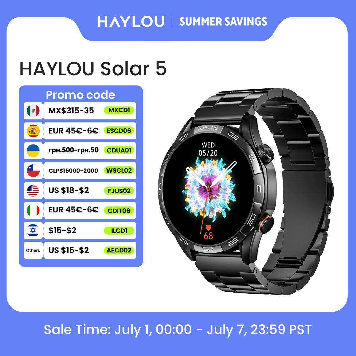 HAYLOU Solar 5 Voice Calling S - Watch Esim ulasan dan harga