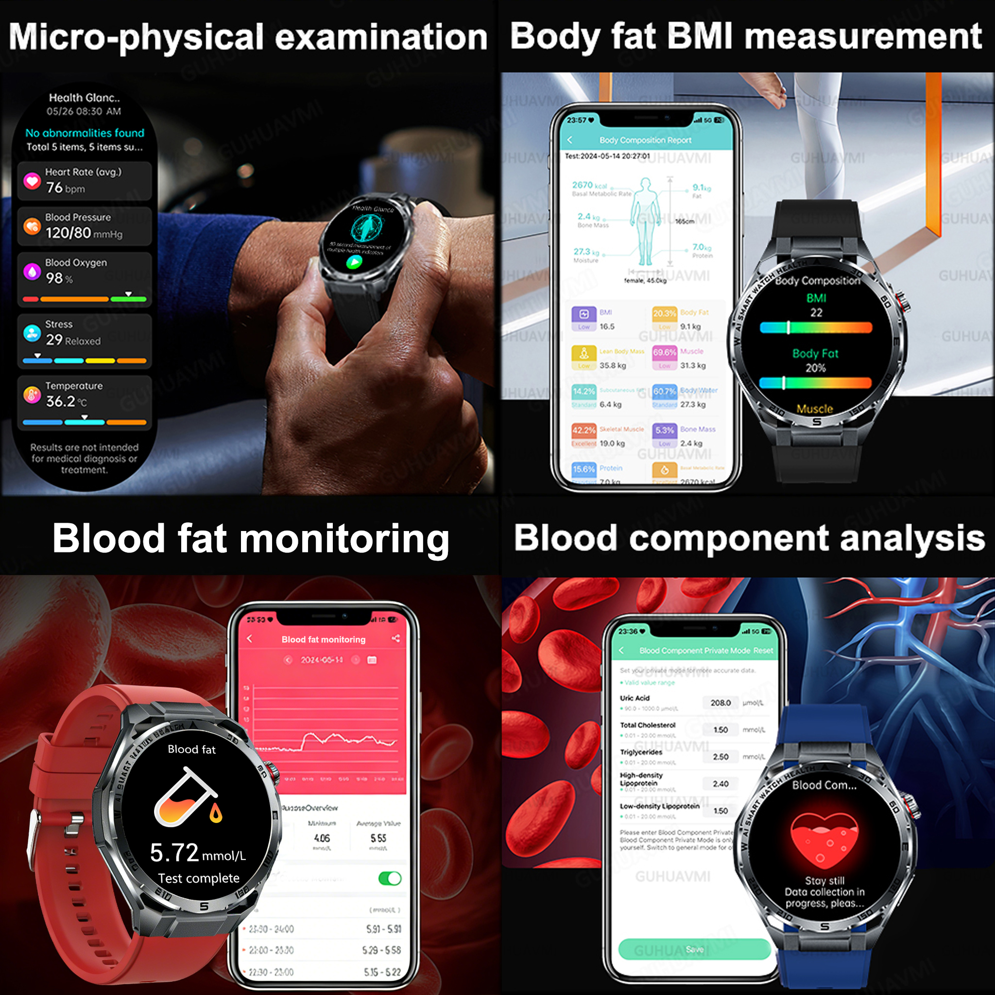 2026 New Body Fat AI Analysis  - Smartwatch Professional Watches For Men ulasan dan harga