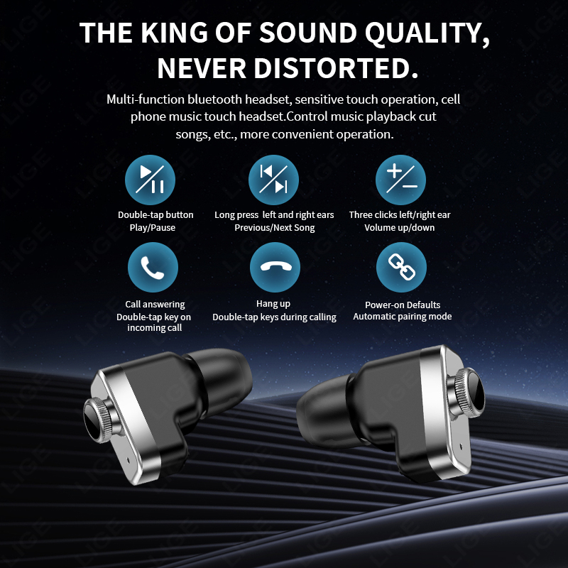 LIGE TWS Earbuds Bluetooth Hea - Smartwatch Noise Watches For Men ulasan dan harga