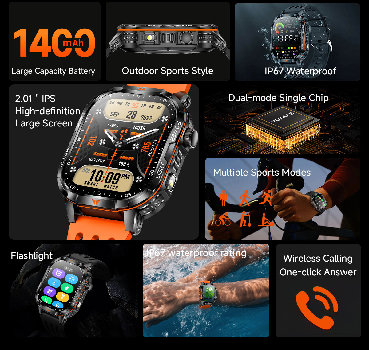 2026 New 1400mAh Super Large B - Smartwatch Professional Watches For Men ulasan dan harga