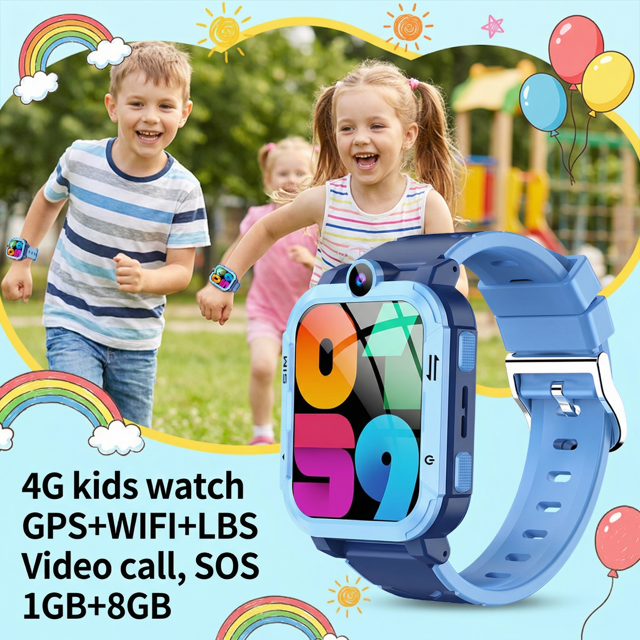 Children Smart Watch 4G GPS Wi - Smartwatch Watches Birthday Gift For Boys ulasan dan harga