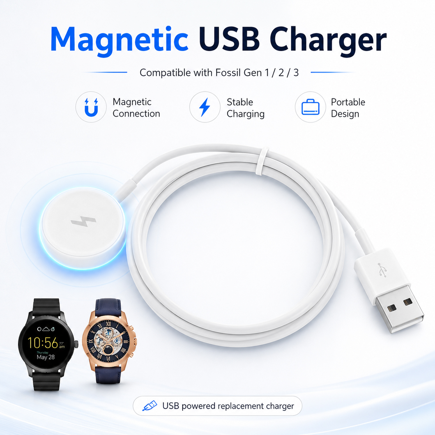 USB Watch Charger Adapter Smar - Fossil Watches Smartwatch Charger ulasan dan harga