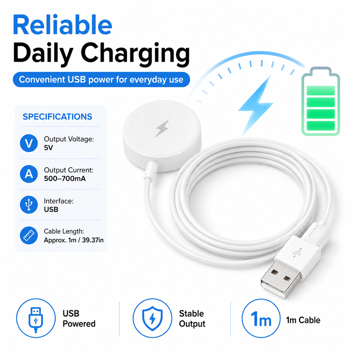 USB Watch Charger Adapter Smar - Fossil Watches Smartwatch Charger ulasan dan harga