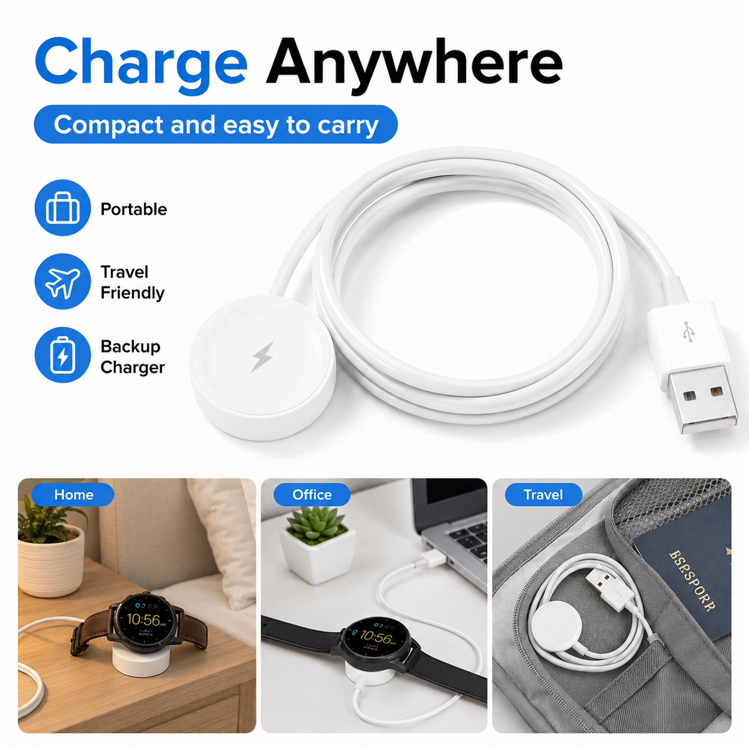 USB Watch Charger Adapter Smar - Fossil Watches Smartwatch Charger ulasan dan harga