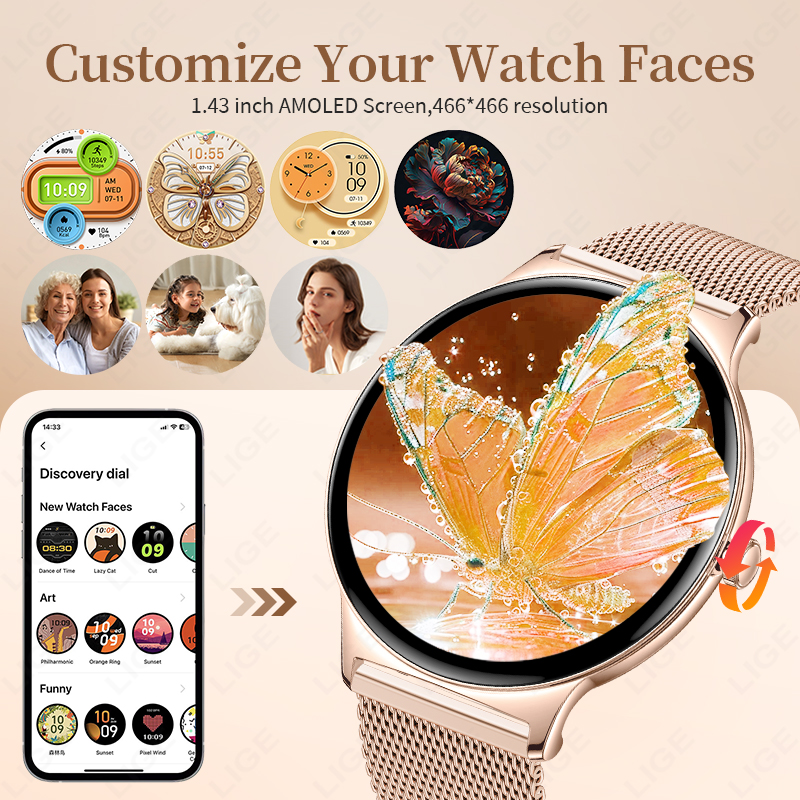 LIGE New Ultra Thin Smart Watc - Smartwatch New Watches For Women ulasan dan harga