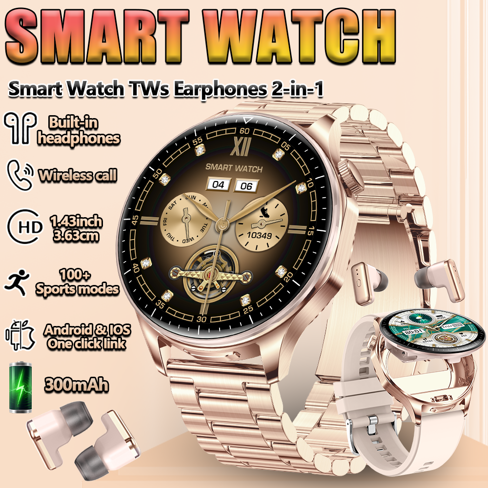 2 In 1 TWS Headset Smart Watch - Smartwatch Noise Watches For Men ulasan dan harga