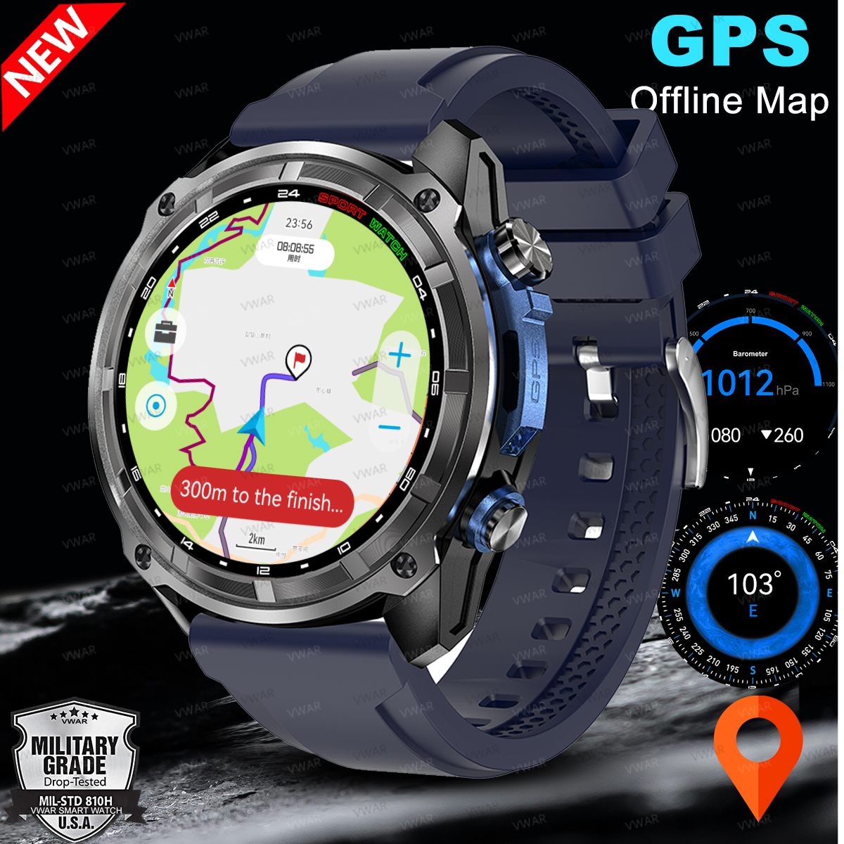 VWAR Offline Maps Smart Watch  - Watch Vs Smartwatch ulasan dan harga