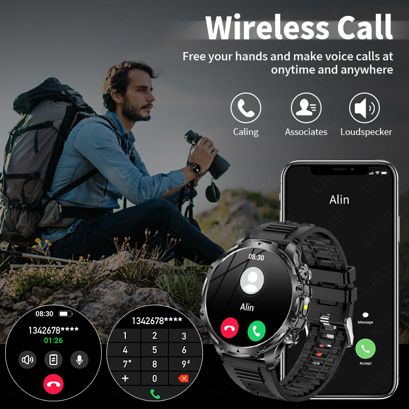 LIGE Smartwatch Military Men 1 - Smartwatch Timex Watches For Men ulasan dan harga