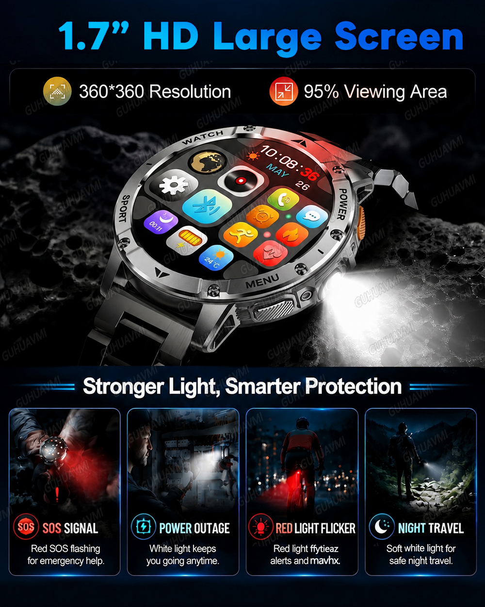2026 New Military 1400mAh Big  - Smartwatch Professional Watches For Men ulasan dan harga