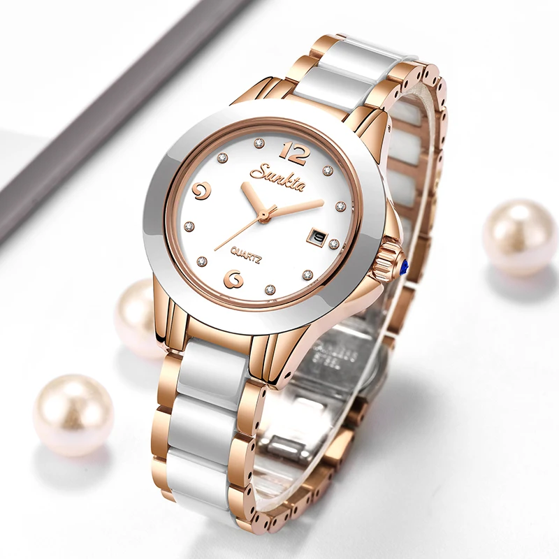 Sunkta Fashion Casual Quartz W - Luxury Ceramic Watch ulasan dan harga