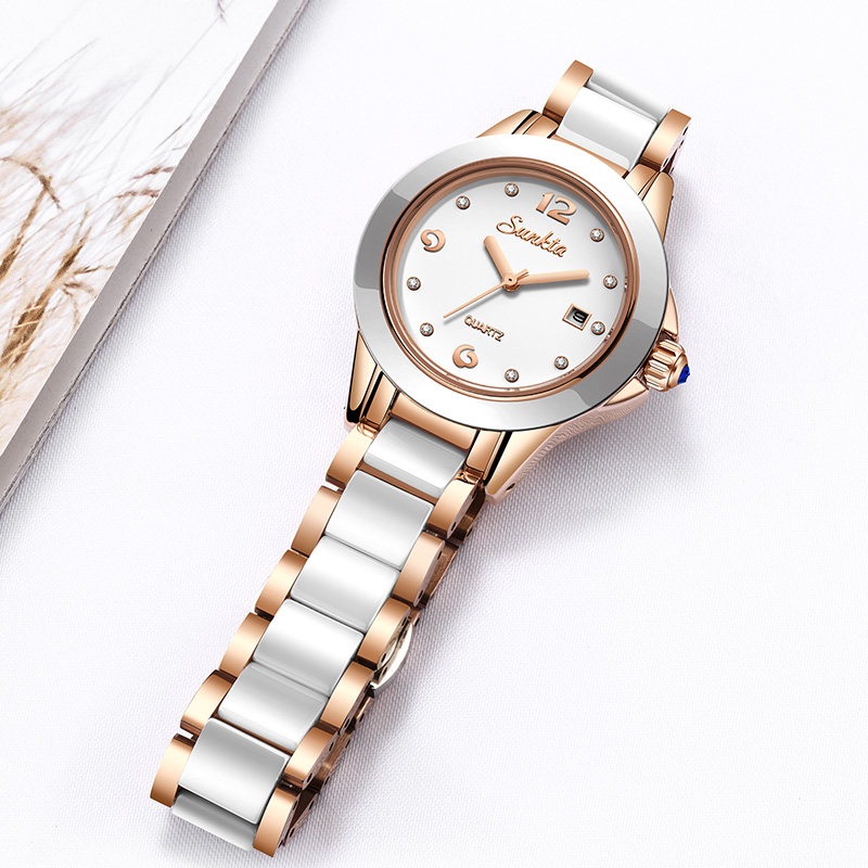 Sunkta Fashion Casual Quartz W - Luxury Ceramic Watch ulasan dan harga