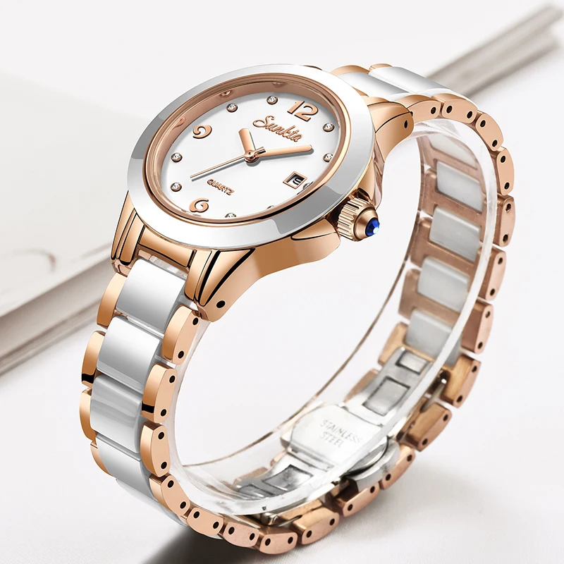 Sunkta Fashion Casual Quartz W - Luxury Ceramic Watch ulasan dan harga