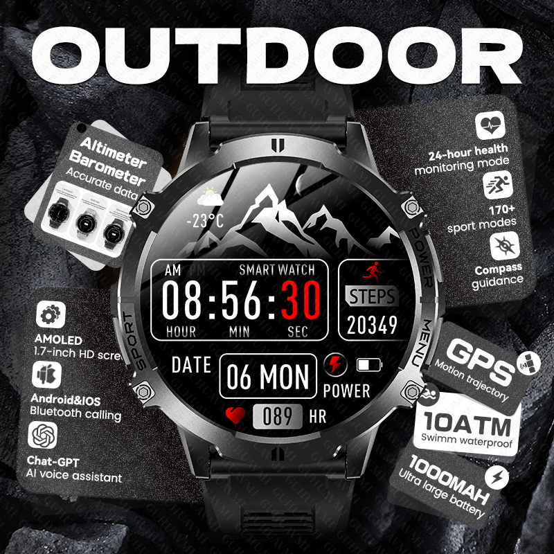 2026 New Men Outdoor GPS Smart - Smartwatch Timex Watches For Men ulasan dan harga