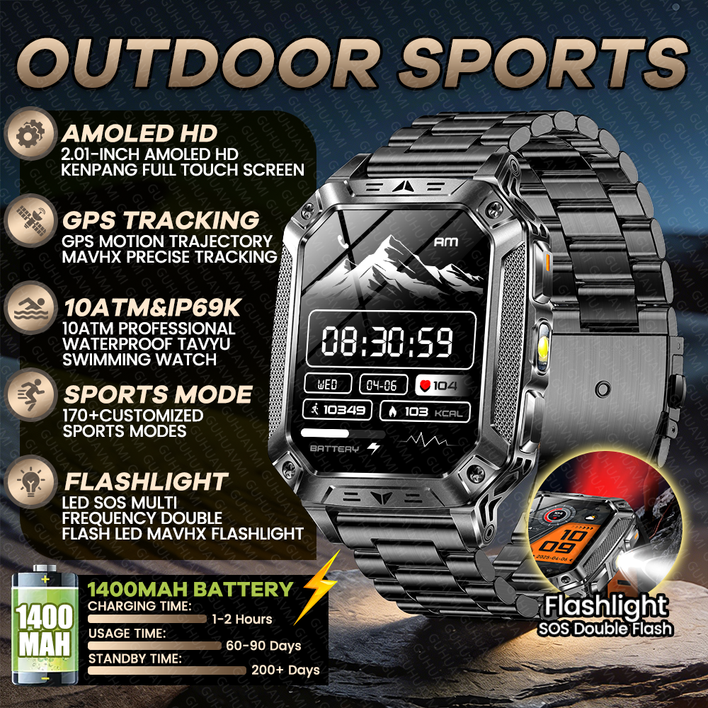 New Outdoor 1400mAh Large Batt - Smartwatch Professional Watches For Men ulasan dan harga