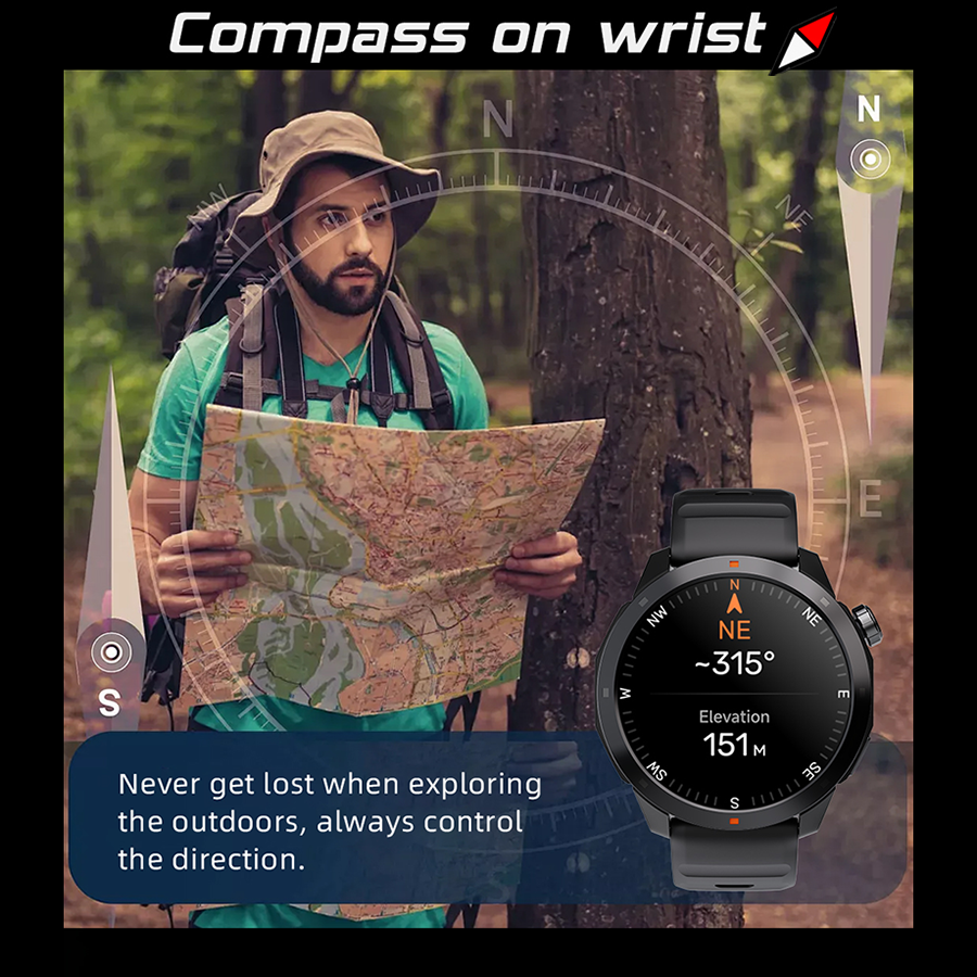 North Edge Men's 1.43 Inch IPS - Smartwatch Timex Watches For Men ulasan dan harga