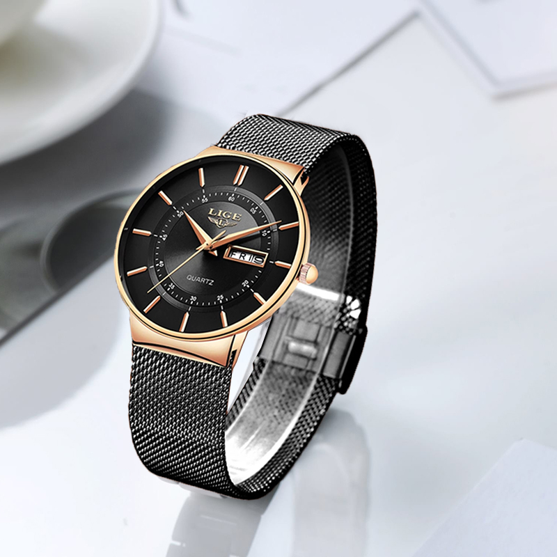 LIGE Women Watches Luxury Bran - Minimalist Thin Watch ulasan dan harga