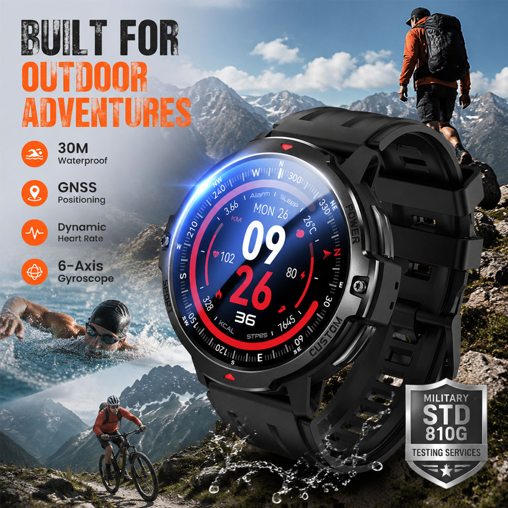 NEW 6-Axis Gyroscope Military  - Smartwatch Timex Watches For Men ulasan dan harga