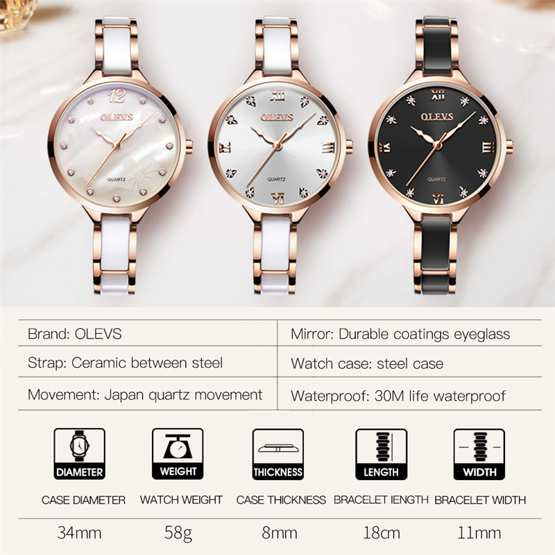 OLEVS New Fashion Women Quartz - Luxury Ceramic Watch ulasan dan harga