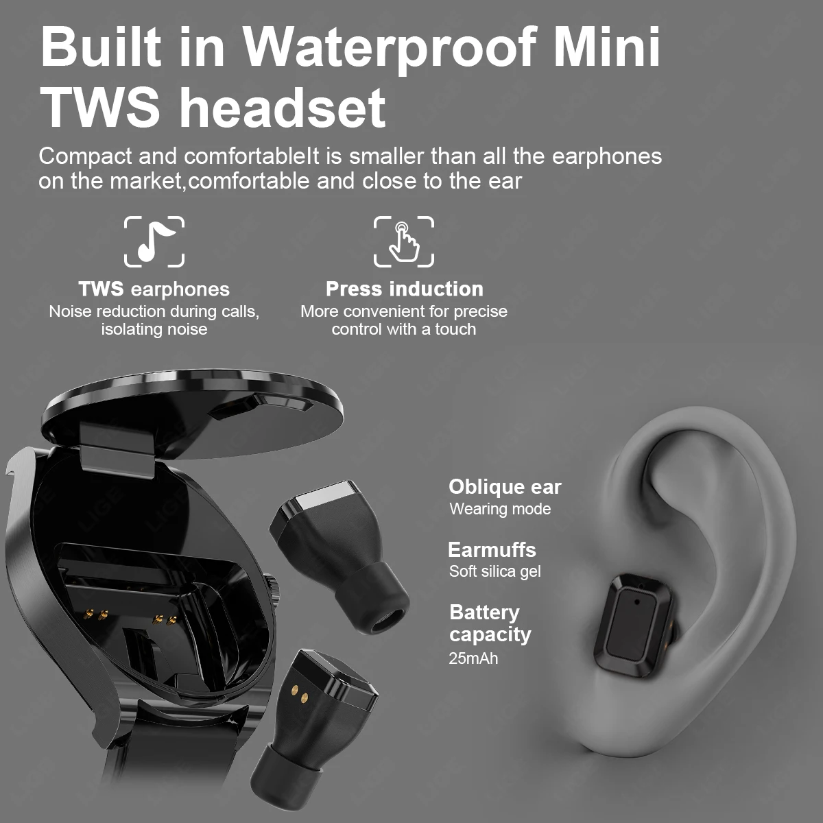 New 2-in-1 TWS Headphone Smart - Smartwatch Noise Watches For Men ulasan dan harga