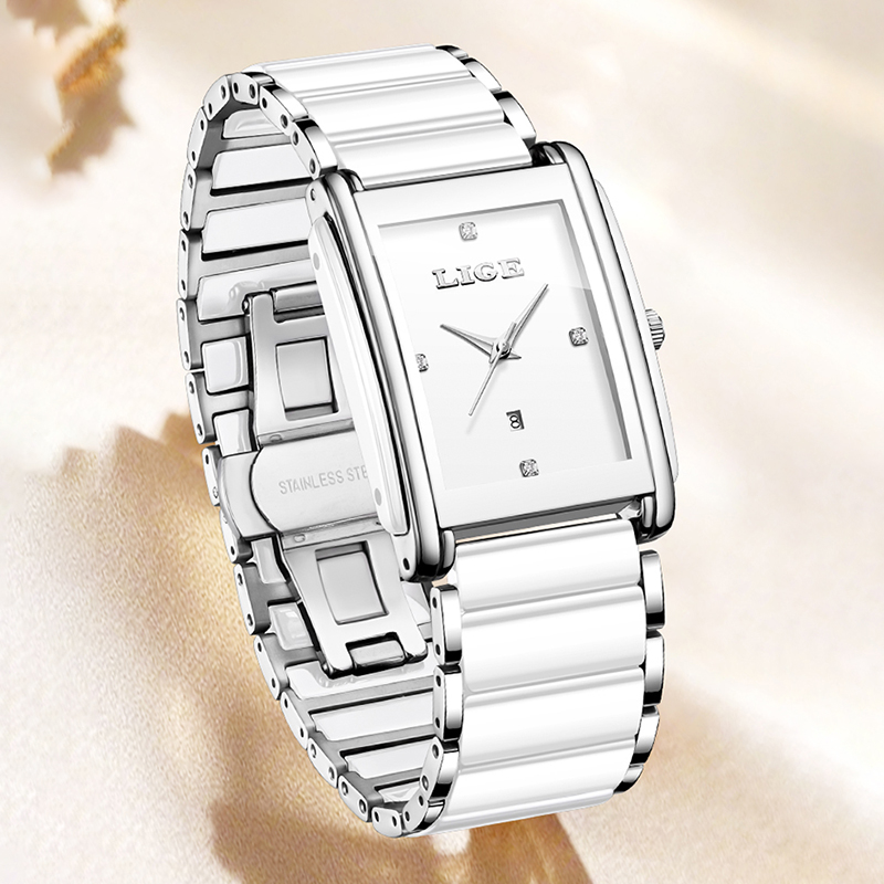 LIGE Luxury Quartz Woman Watch - Luxury Ceramic Watch ulasan dan harga