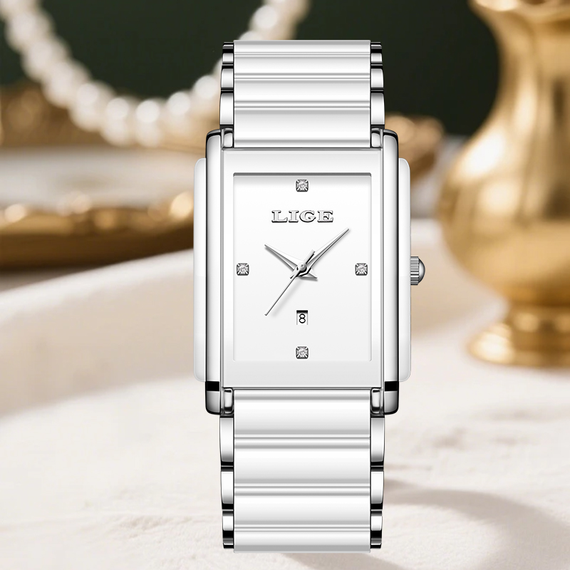 LIGE Luxury Quartz Woman Watch - Luxury Ceramic Watch ulasan dan harga