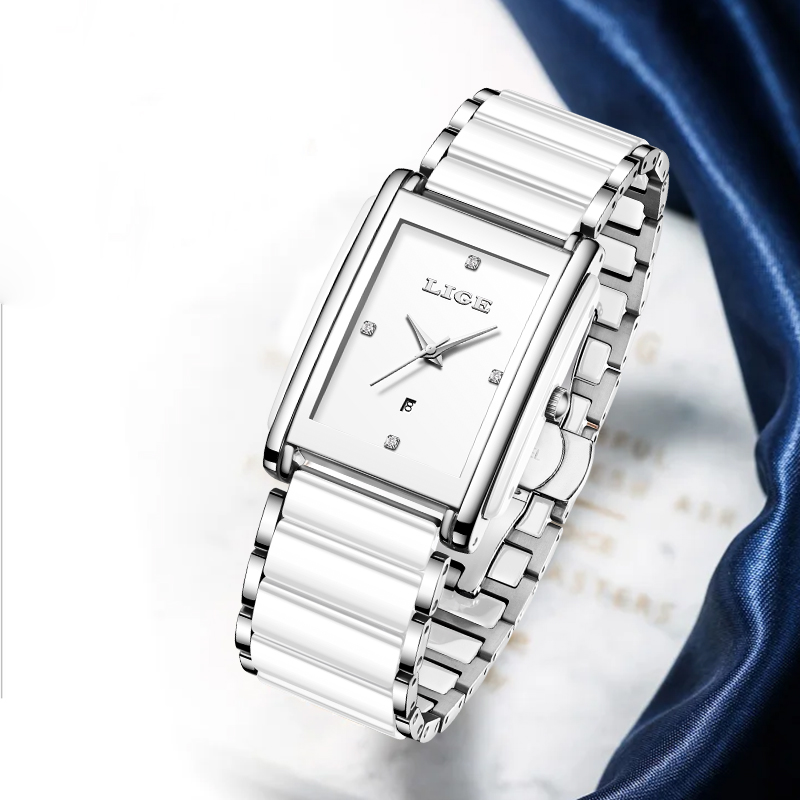 LIGE Luxury Quartz Woman Watch - Luxury Ceramic Watch ulasan dan harga